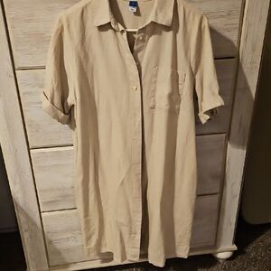 Old Navy Women's Tan Button Down Shirt Dress